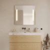 Loevschall Godhavn baderomsspeil med lys H 850 x B 900 mm | Illuminor as