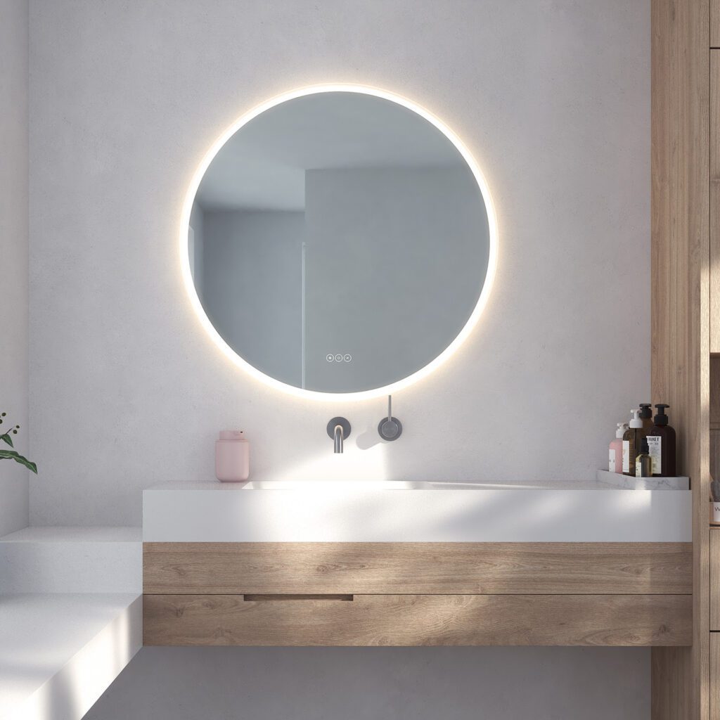 Loevschall_3443455989_johannesburg | Illuminor as Loevschall Johannesburg Baderomsspeil med lys MultiWhite® rundt 800mm