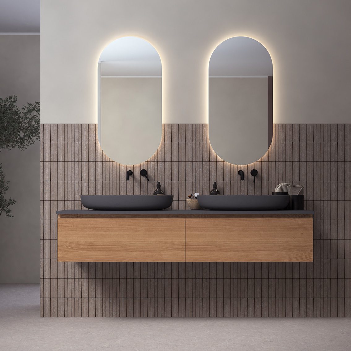 Blokhus baderomsspeil med bakgrunnslys 500 x 1000mm | Illuminor as