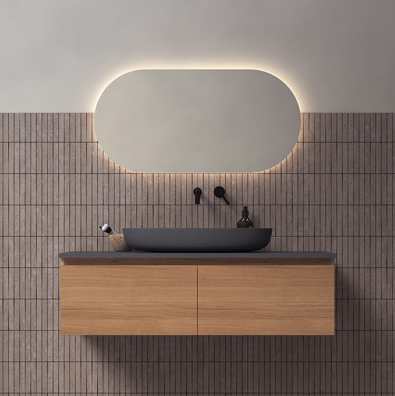 Blokhus baderomsspeil med bakgrunnslys 500 x 1000mm | Illuminor as