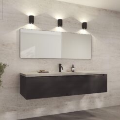 Sekvens vegg og speillampe sort og Refine speil