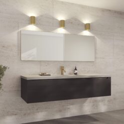 Refine 550x1600-Brass-miljø-2 | Illuminor as Refine Square Speil børstet messing 550x1600