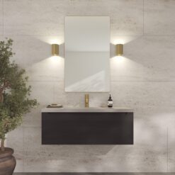 Refine Square Speil børstet messing 600x1000