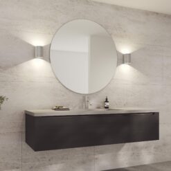 Refine Round Speil børstet aluminium Ø1000