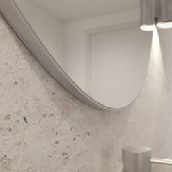 Refine Round Speil børstet aluminium Ø800