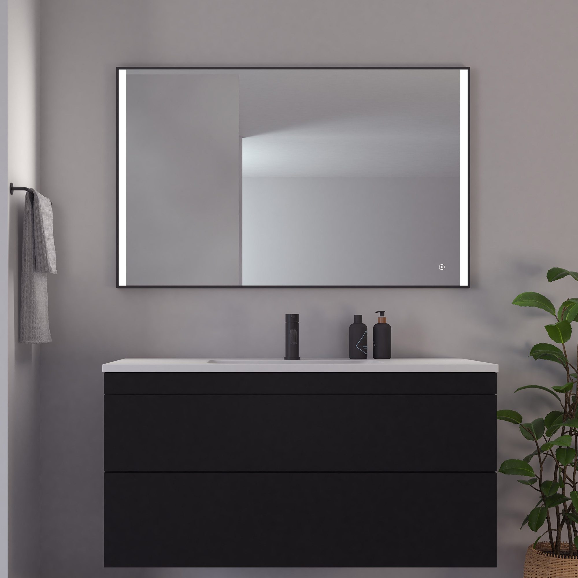 Loevschall Nyborg speil med lys 1200 x 750mm | Illuminor as