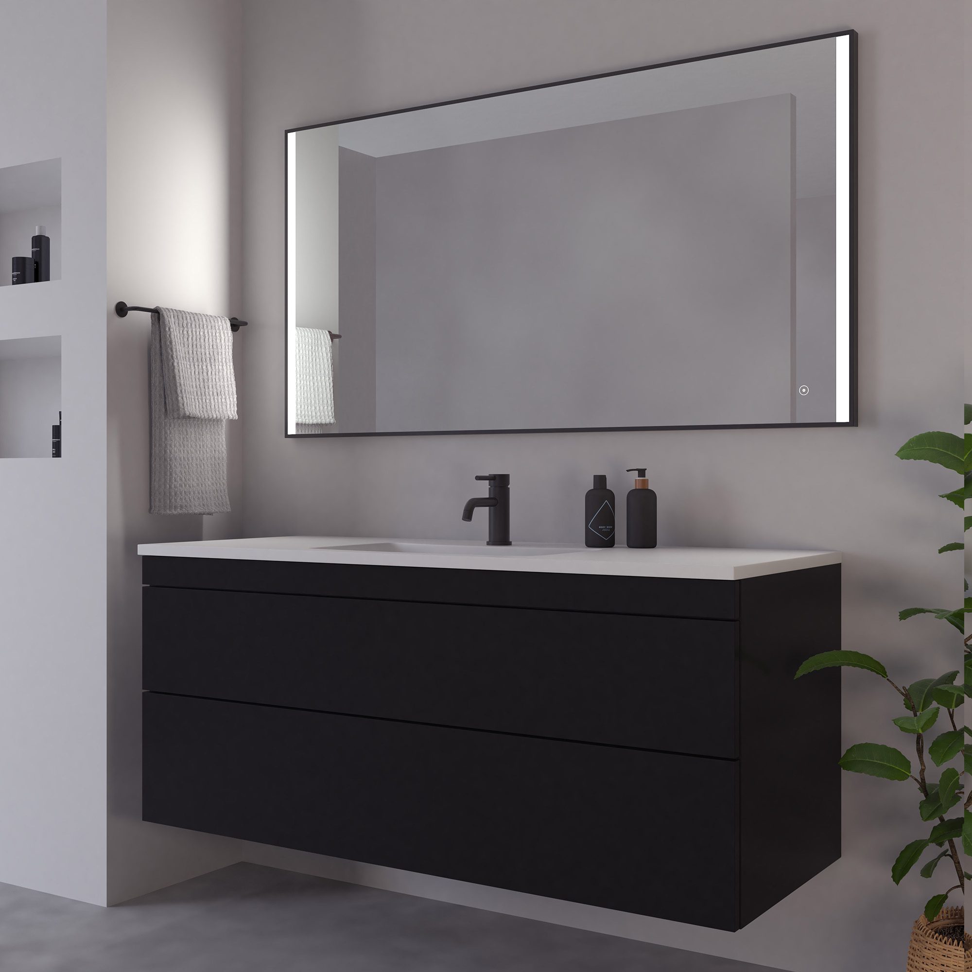 Loevschall Nyborg speil med lys 1400 x 750mm | Illuminor as