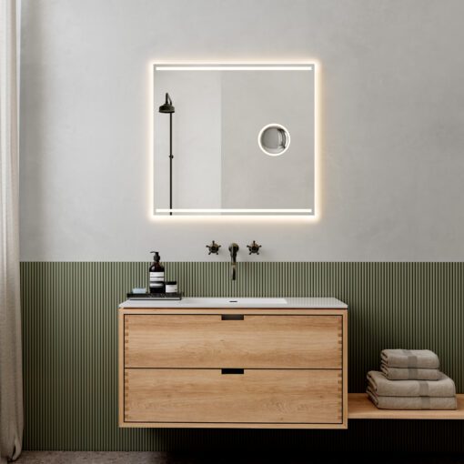 Loevschall Focus speil med lys 800 x 750