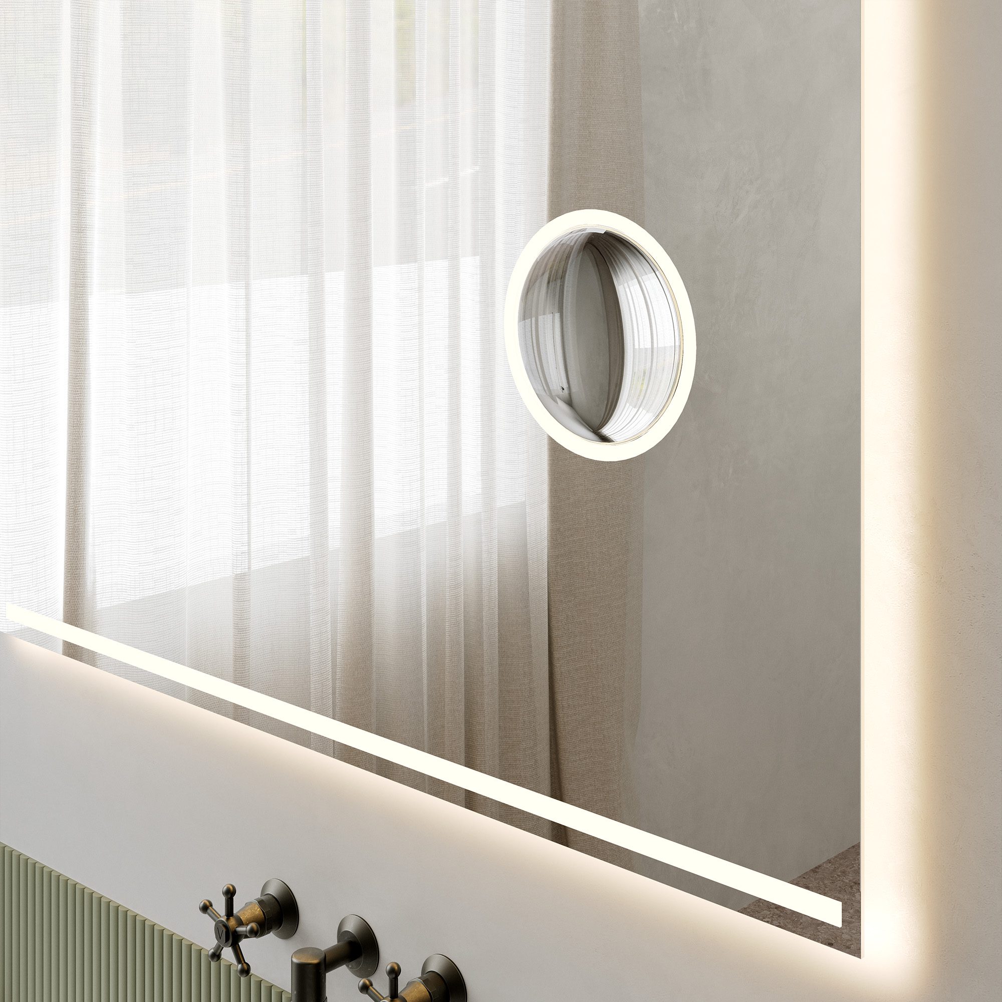 Loevschall Focus speil med lys 600 x 750 | Illuminor as