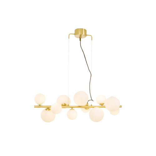 Molekyl taklampe 85 Cm 11 x G9 25W Matt messing/Hvit