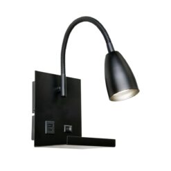 Ajax Sengelampe med USB lader Sort