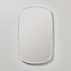 Bloom ovalt speil med lys og grå ramme