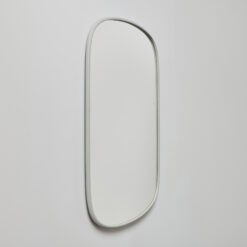 Bloom ovalt speil med lys og grå ramme