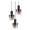 Roxy Rondell med 3 Pendellamper Sort/Smoke | Illuminor as