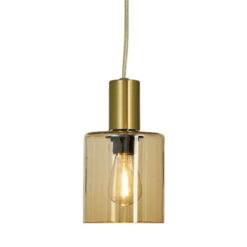 Aneta Cylinder Vinduspendel Matt messing/Amber